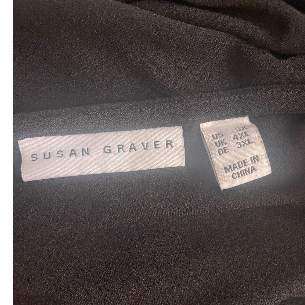 Susan Graver Womans Tunic Top Size 3X Liquid Knit Simple Basic Coastal Artsy